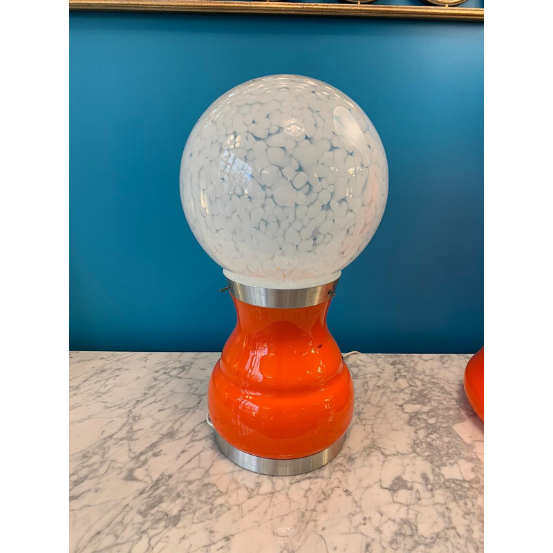 Orangefarbene Vintage-Lampe von Carlo Nason, 1970