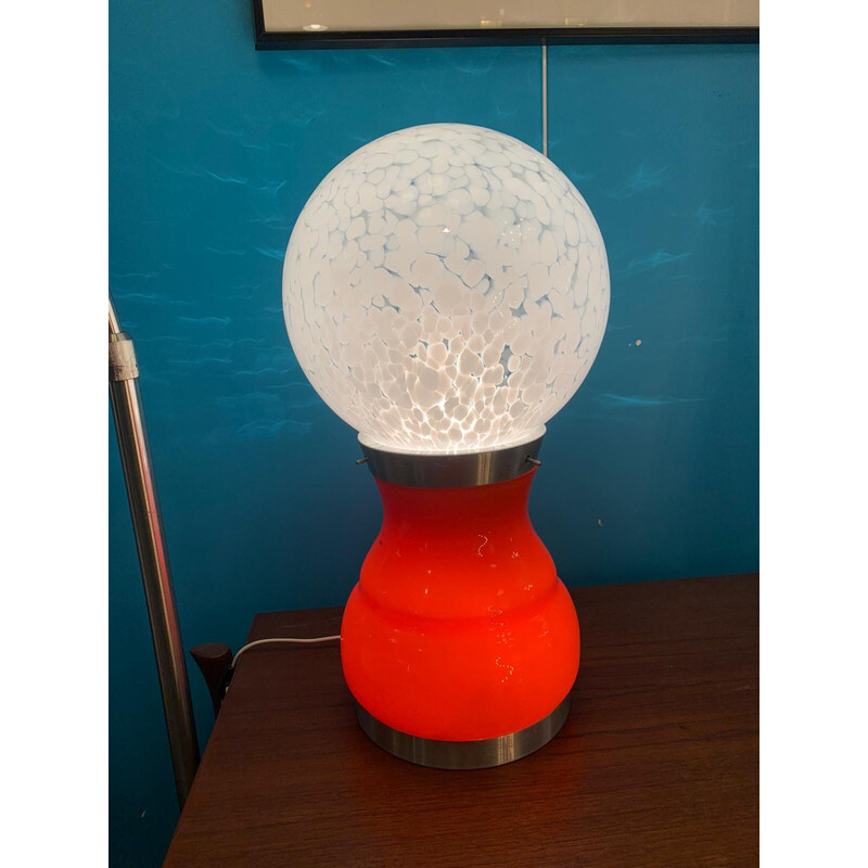 Lampe vintage orange par Carlo Nason, 1970