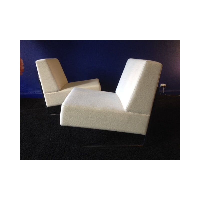 Sièges Temoins pair of "Courchevel" easy chairs, Pierre GUARICHE - 1950s