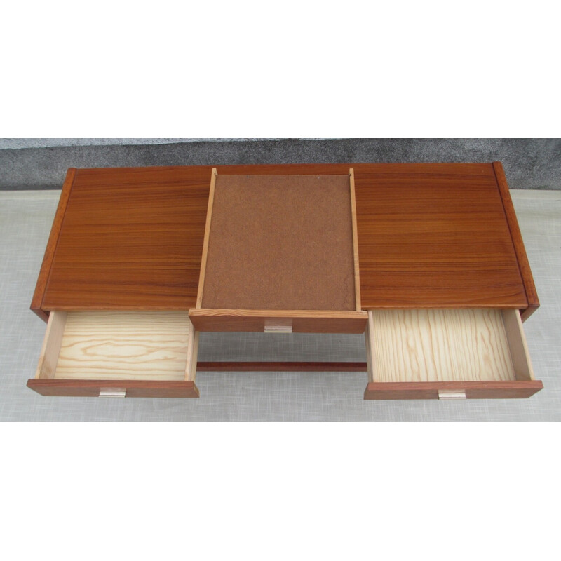 Consolle vintage in teak con cassetti, Danimarca 1960