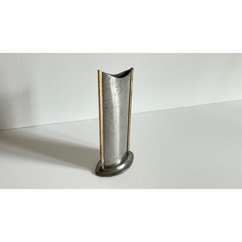 Vintage pewter and brass vase for the Concorde