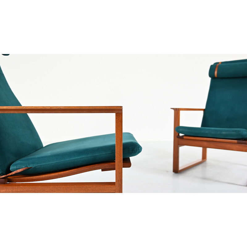 Pair of vintage 2254 armchairs by Børge Mogensen for Fredericia, Denmark 1970