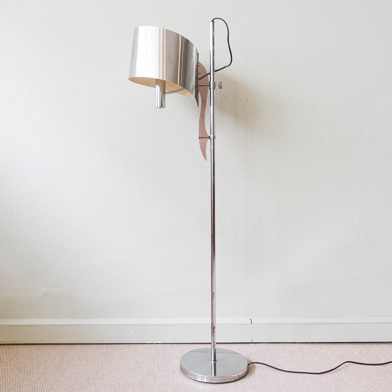 French vintage sculptural floor lamp "Ruban" by Jacques Charles for Maison Charles, 1960s
