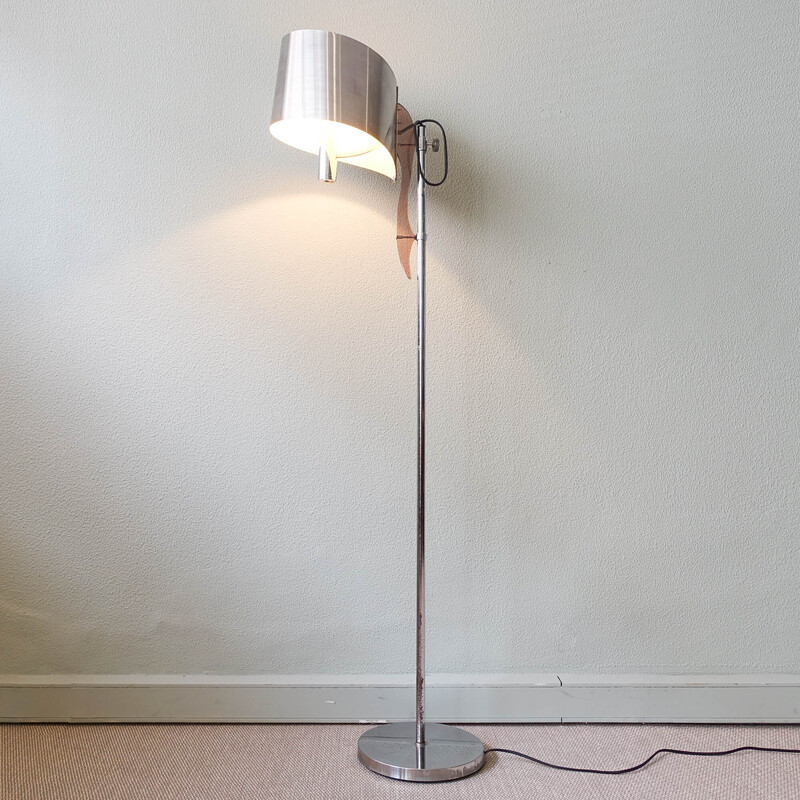 French vintage sculptural floor lamp "Ruban" by Jacques Charles for Maison Charles, 1960s