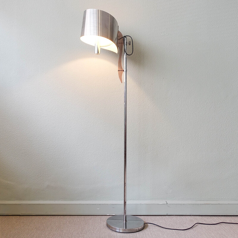 Franse vintage sculpturale vloerlamp "Ruban" van Jacques Charles voor Maison Charles, 1960