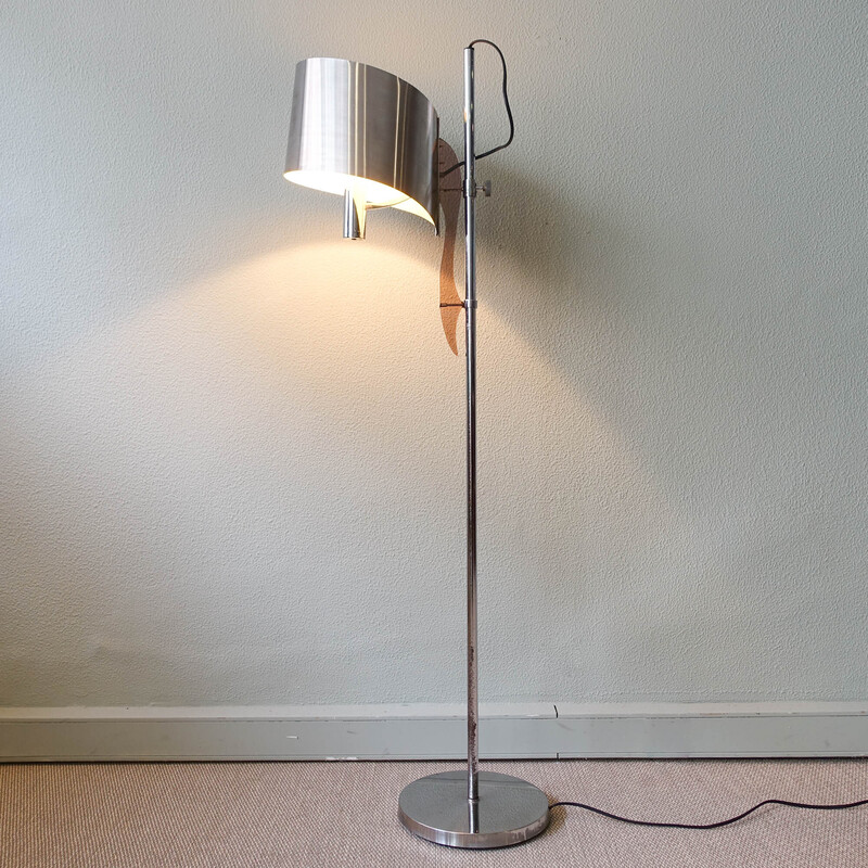 French vintage sculptural floor lamp "Ruban" by Jacques Charles for Maison Charles, 1960s