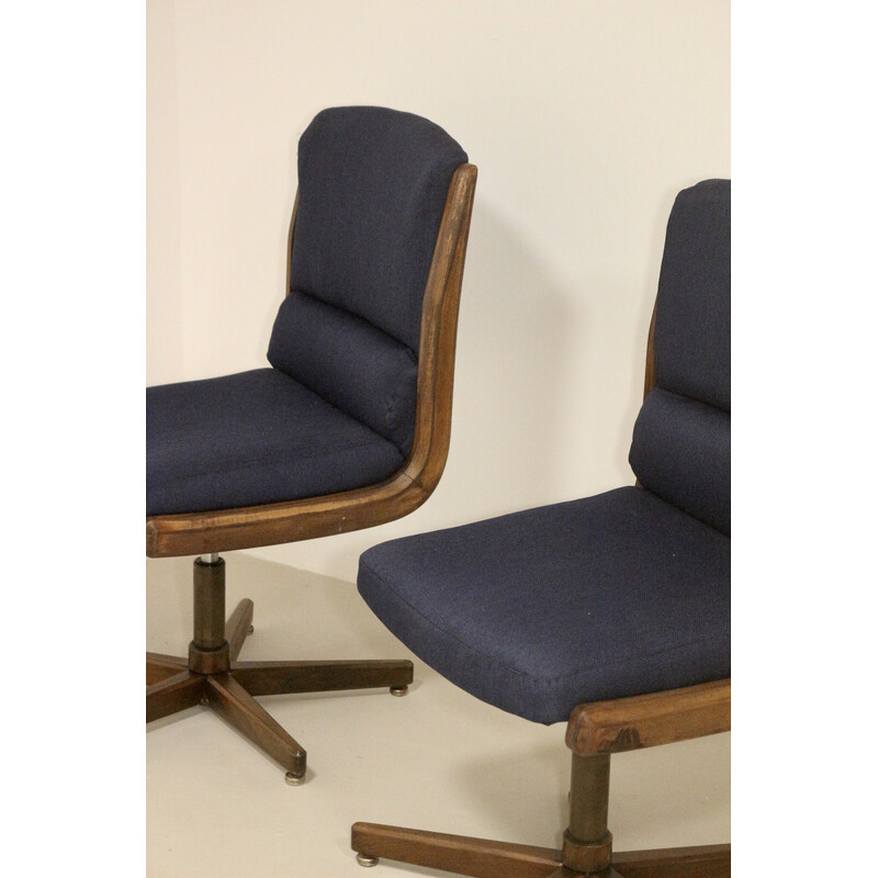 Pair of vintage swivel armchairs in wood ref Zaza, 1970