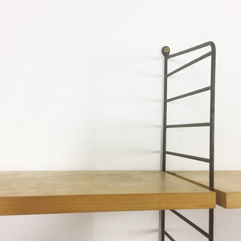 String Furniture ash wood wall unit with 7 shelves, Nisse STRINNING - 1970s
