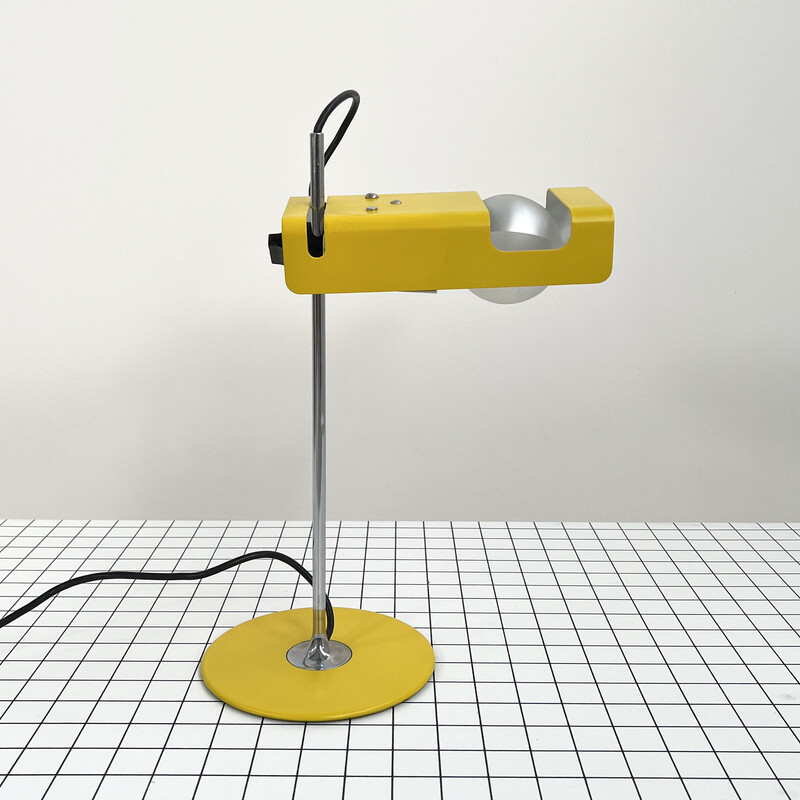 Vintage yellow Spider desk lamp by Joe Colombo for Oluce, 1960s