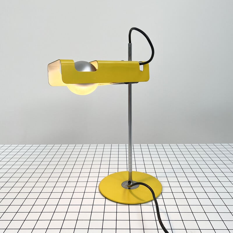Lampe de bureau vintage jaune Spider de Joe Colombo pour Oluce, 1960