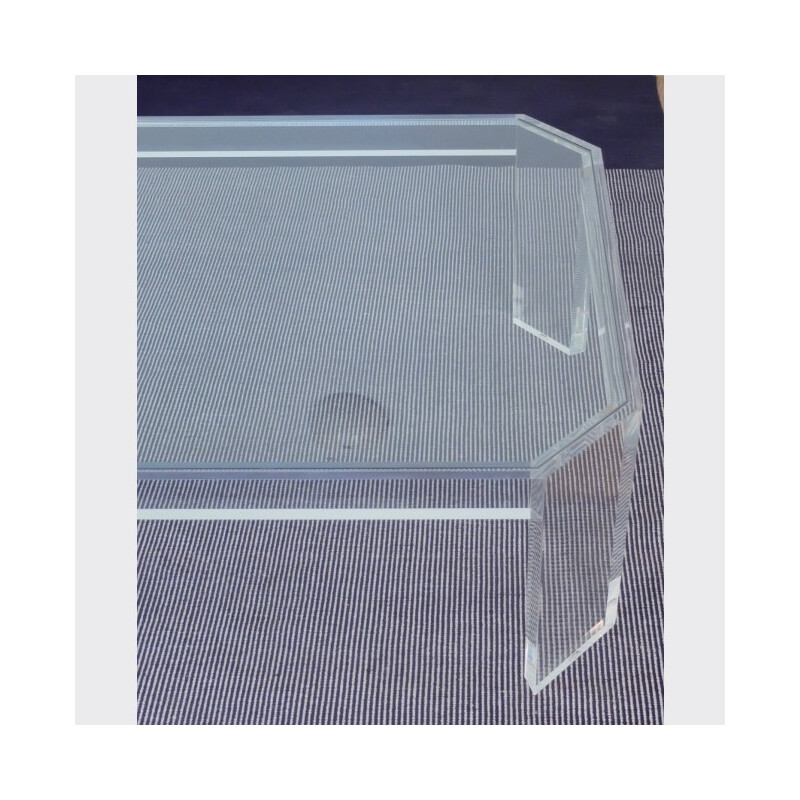 Table basse en plexiglas transparent - 1970