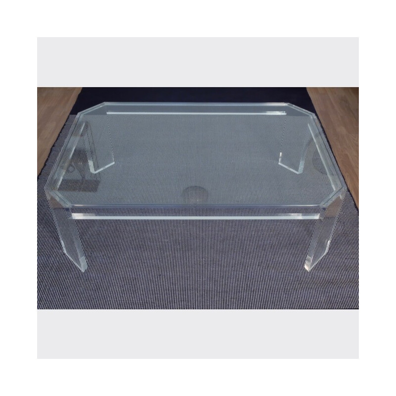 Table basse en plexiglas transparent - 1970
