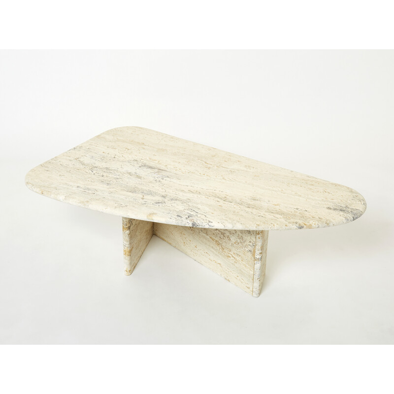 Vintage Italian travertine coffee table, 1970