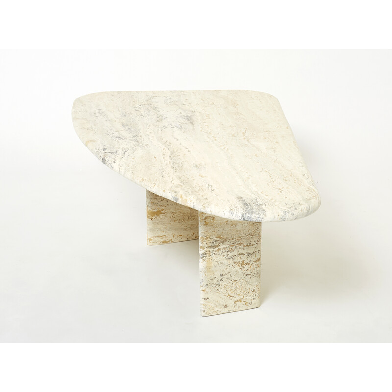 Vintage Italian travertine coffee table, 1970