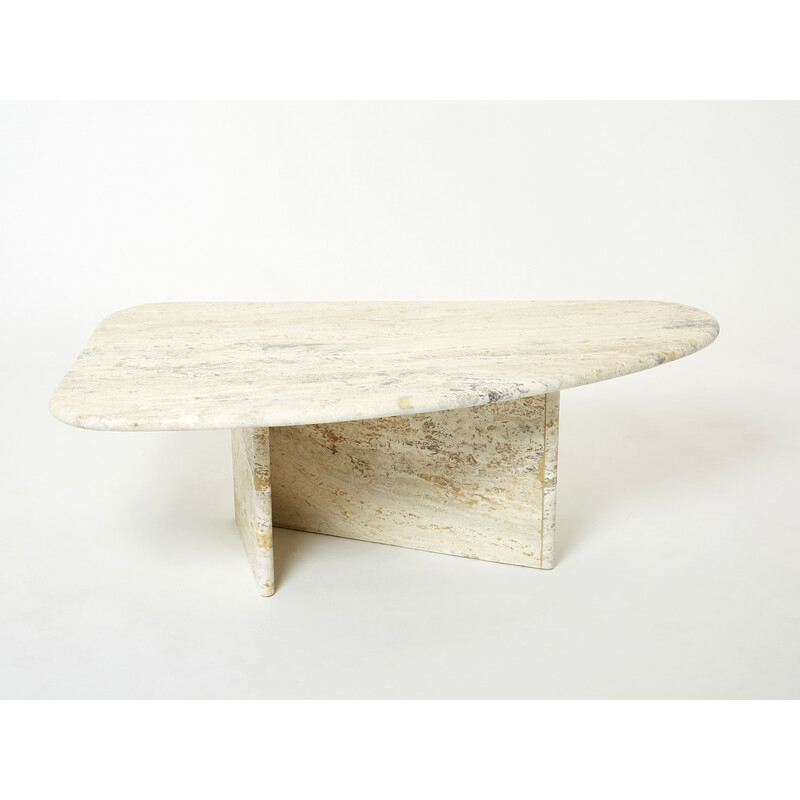 Vintage Italian travertine coffee table, 1970