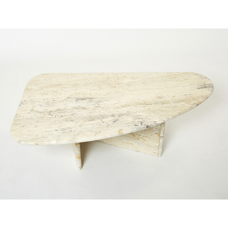 Vintage Italian travertine coffee table, 1970