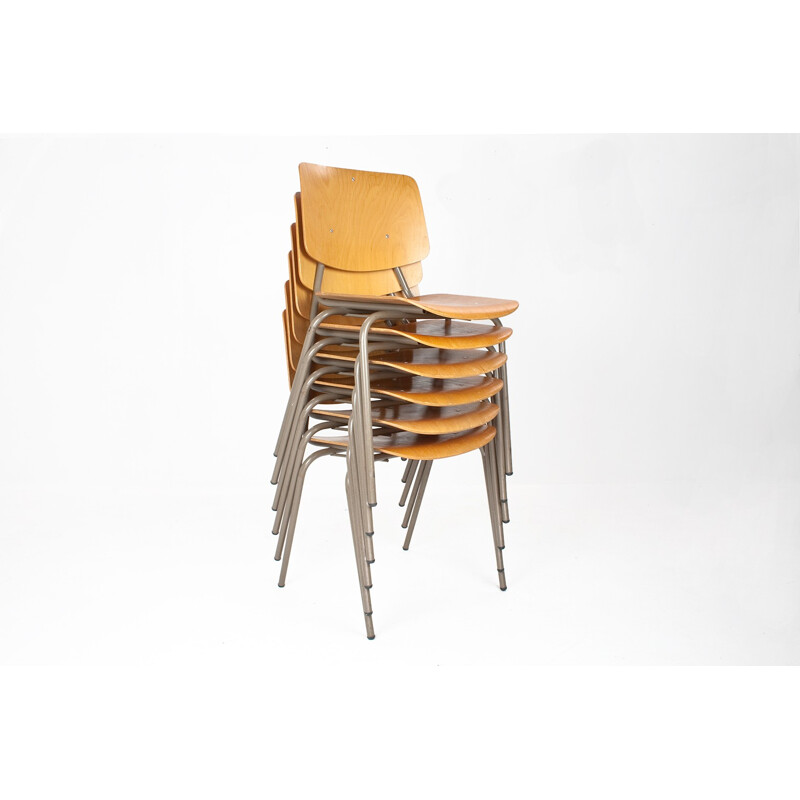 Set of 4 Car Katwijk school "model 305" chairs by KHO LIANG LE - 1950s