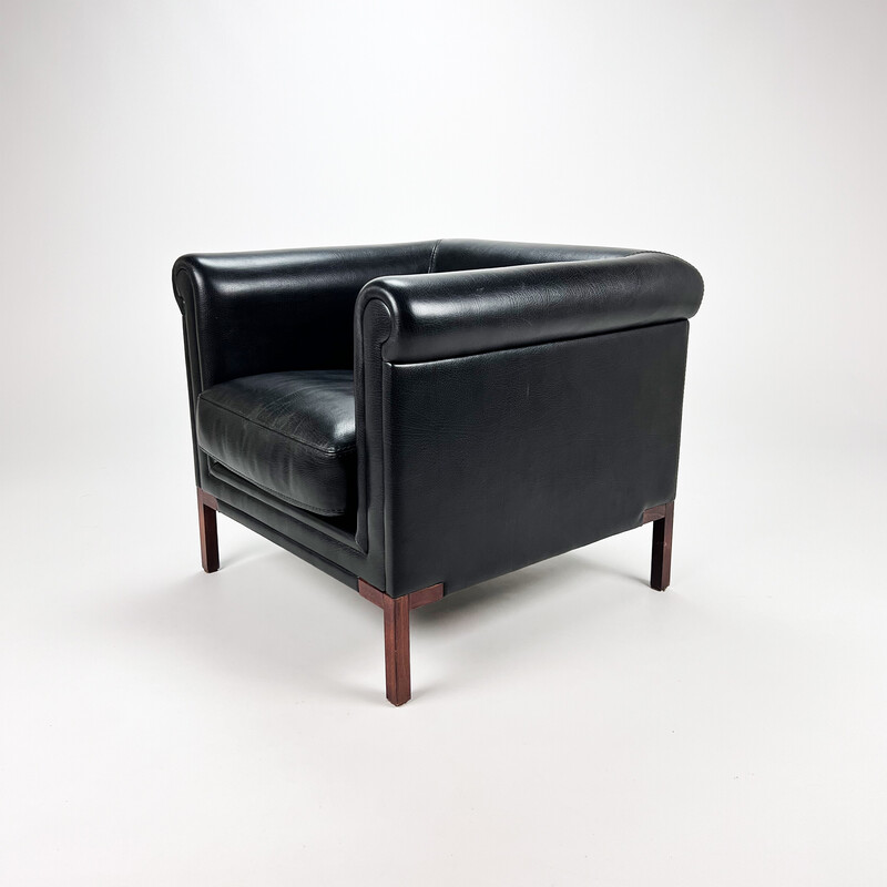 Vintage leather Club armchair by Rivolta, Italy 1990s