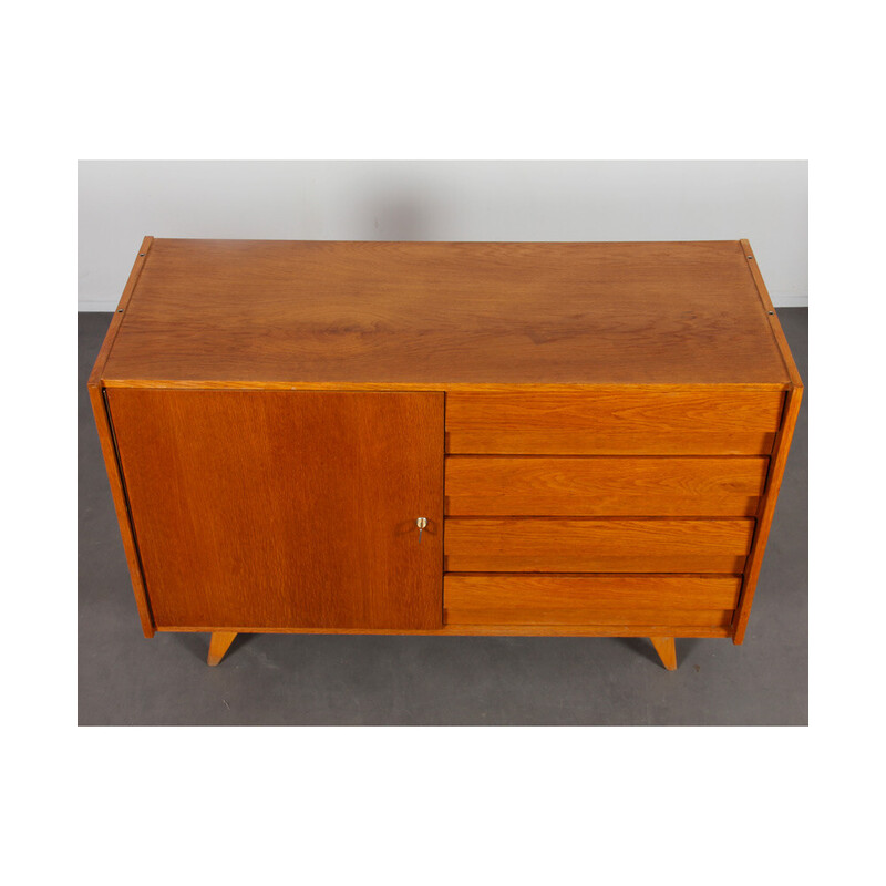 Vintage chest of drawers model U-458 in oakwood by Jiri Jiroutek for Interier Praha, 1960