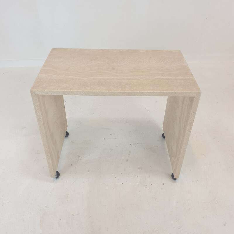 Vintage Italian travertine nesting tables, 1980s