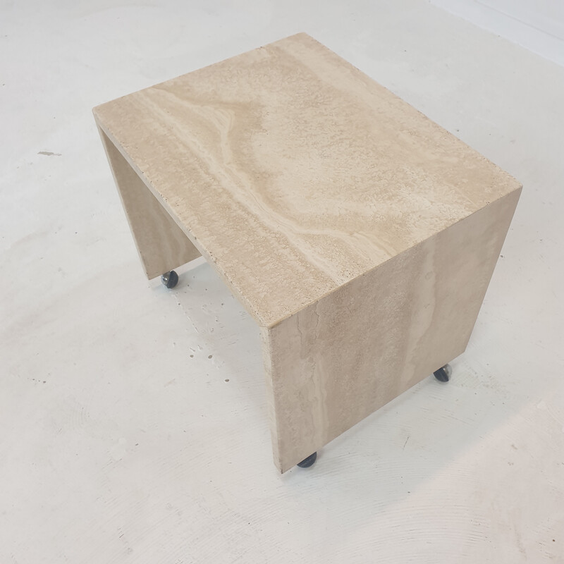 Vintage Italian travertine nesting tables, 1980s