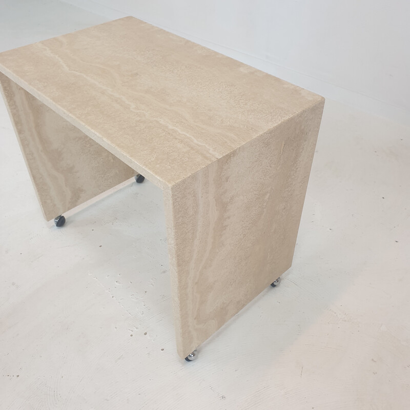 Vintage Italian travertine nesting tables, 1980s