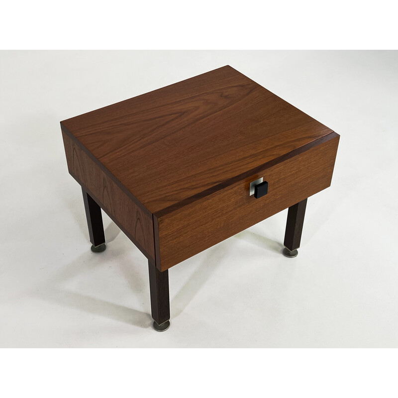 Comodino vintage in teak e metallo di CombinEurop, 1950-1960