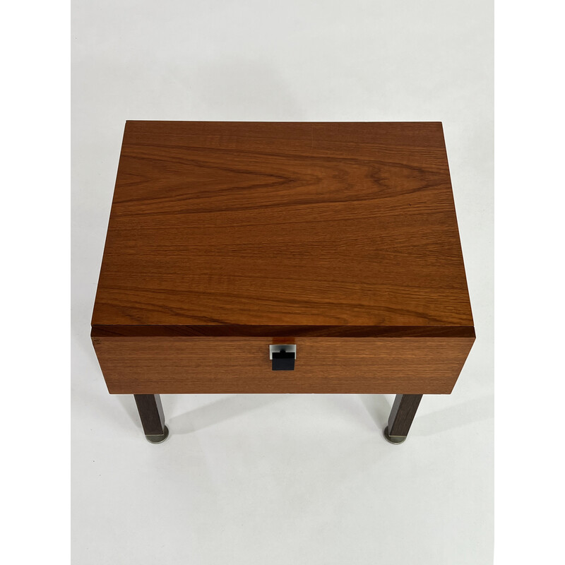 Vintage teak and metal night stand by CombinEurop, 1950-1960