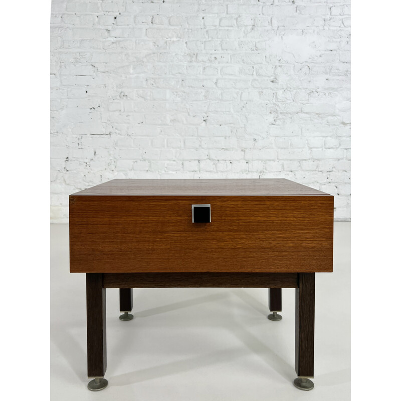 Vintage teak and metal night stand by CombinEurop, 1950-1960