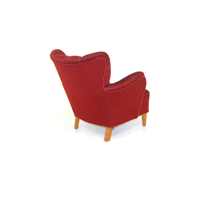 Vintage-Sessel aus Birke und Stoff, Schweden 1950