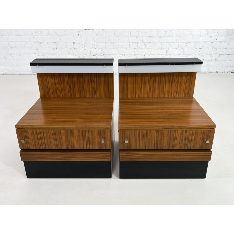 Vintage-Nachttischpaar aus Holz, 1950-1960