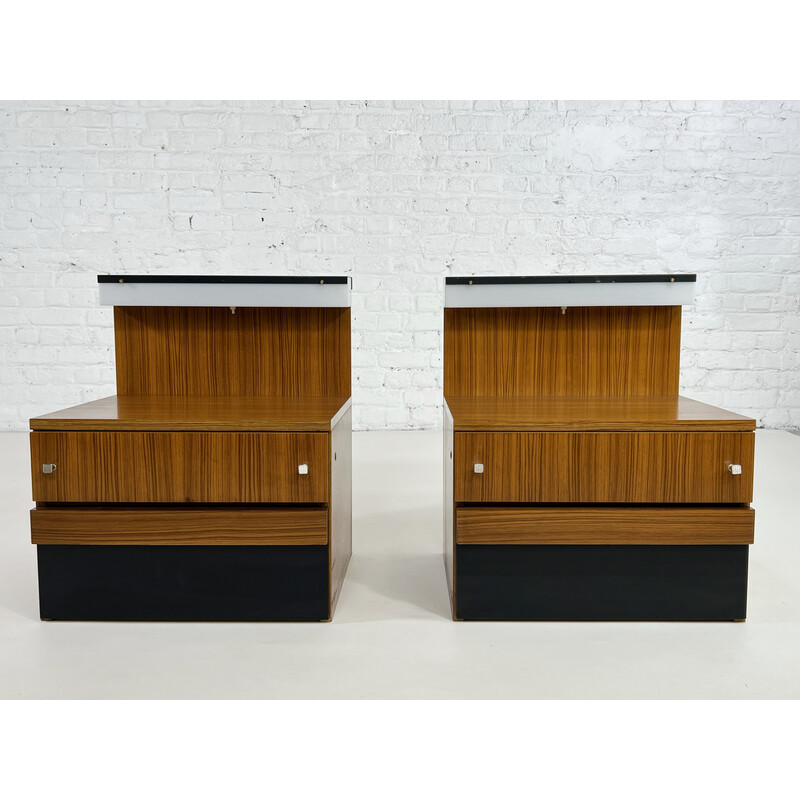 Pair of vintage wood night stands, 1950-1960