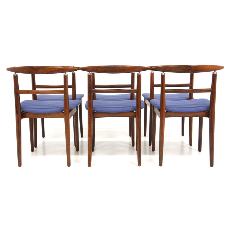 Set of 6 vintage chairs in rosewood by Helge Sibast and Børge Rammerskov, Denmark 1960