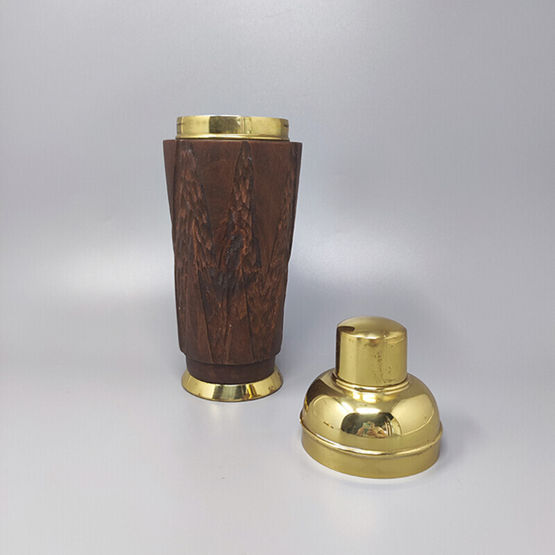 Vintage cocktail shaker with ice bucket by Aldo Tura, Italy 1970s