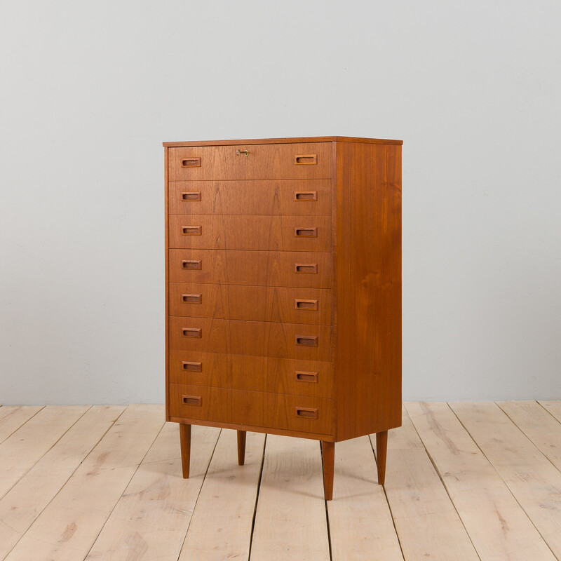 Vintage Danish teak chest of 8 drawers, 1960s