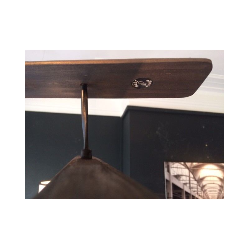 Vintage wenge pendant lamp with 3 lampshades, 2000