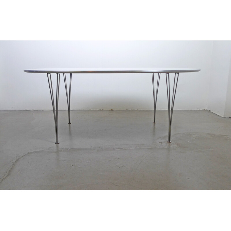 Fritz Hansen oval table in laminate and chromed metal, Piet HEIN Bruno MATHSSON  Arne JACOBSEN - 1960s