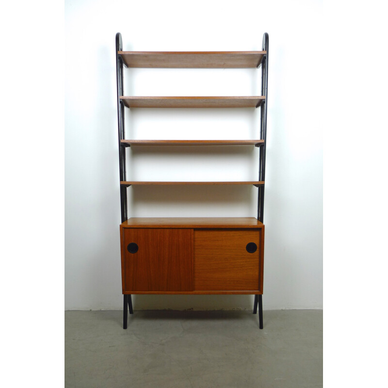 Teak bookshelf with boxing and shelves  - 1950s