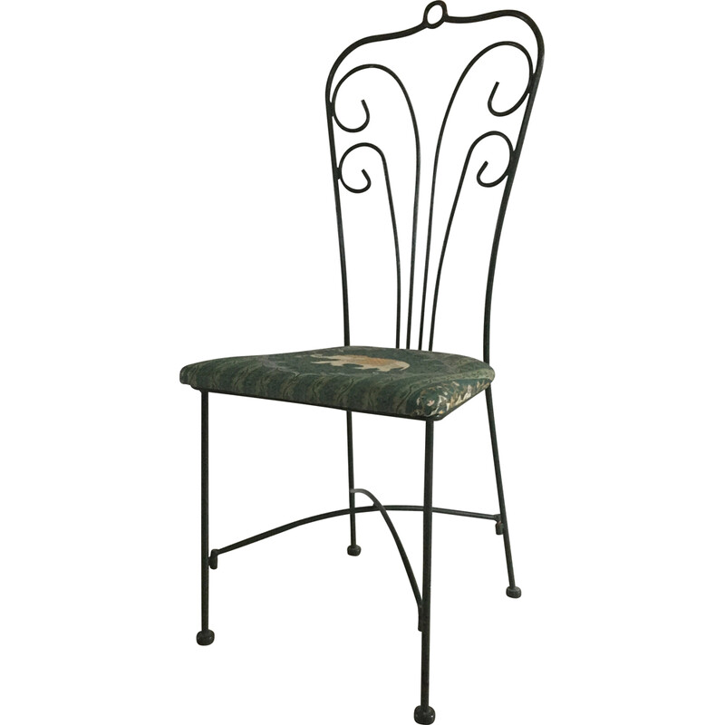 Chaise de jardin vintage en acier et tissu