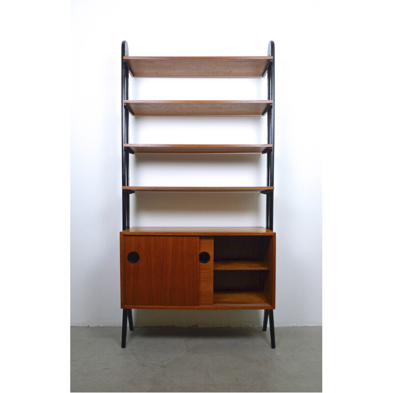 Teak bookshelf with boxing and shelves  - 1950s