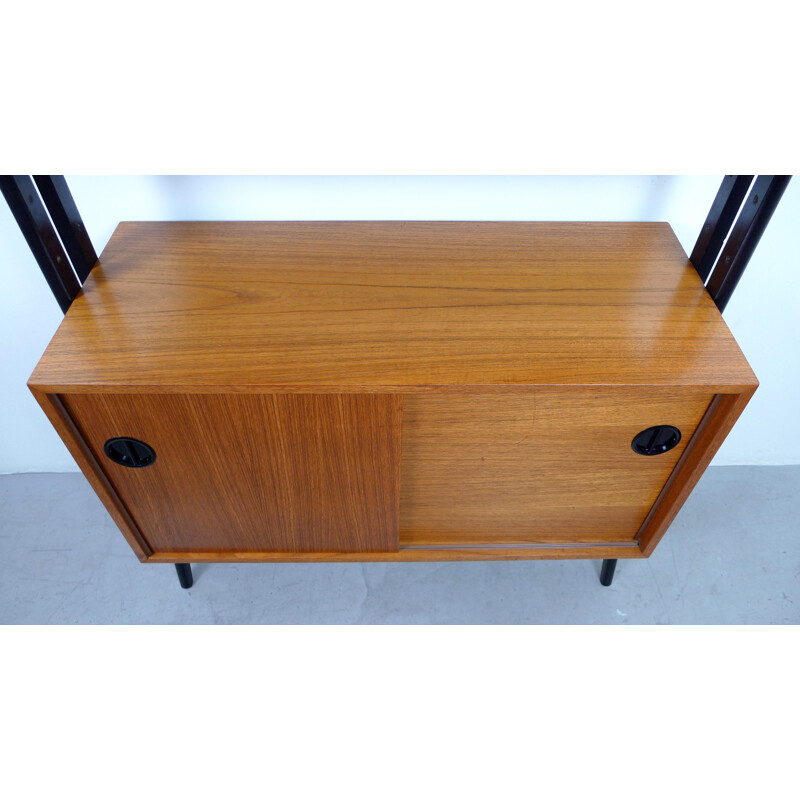 Teak bookshelf with boxing and shelves  - 1950s