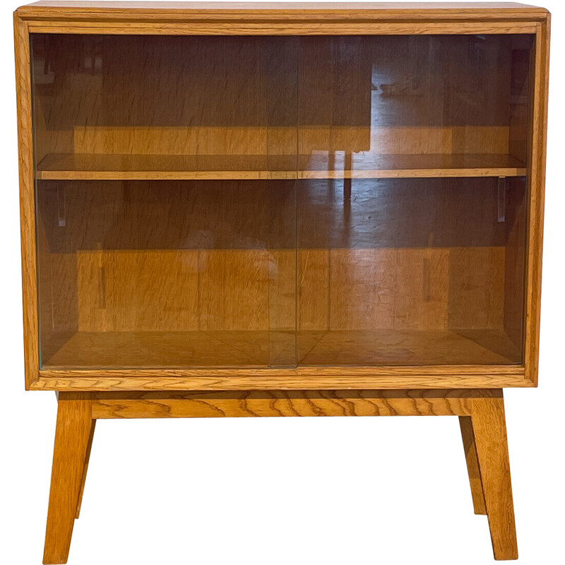 Vintage gilded oakwood display cabinet, 1960