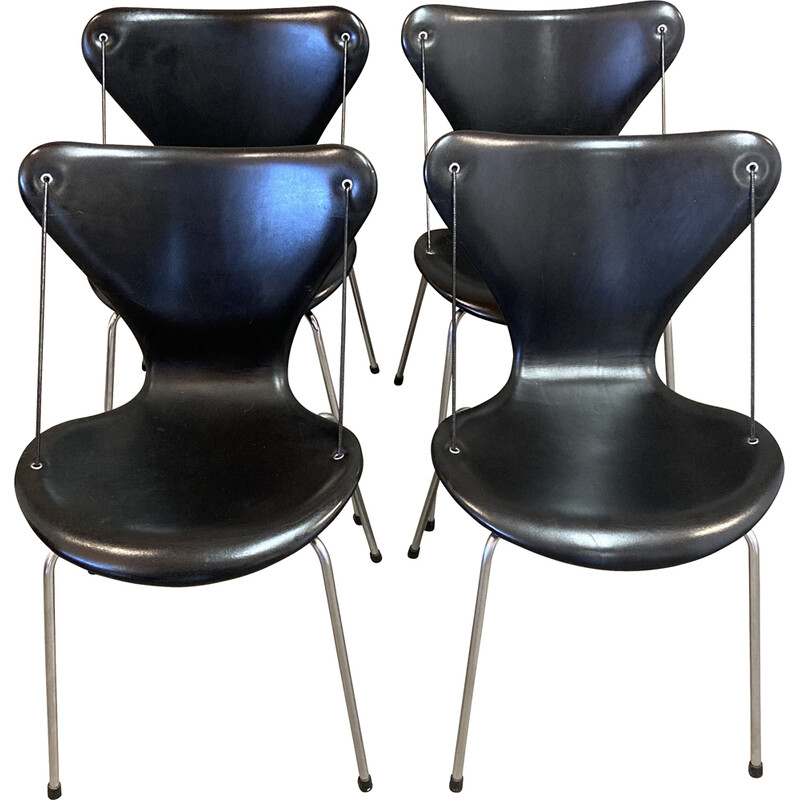 Set of 4 vintage chairs by Arne Jacobsen for Fritz Hansen, 1960
