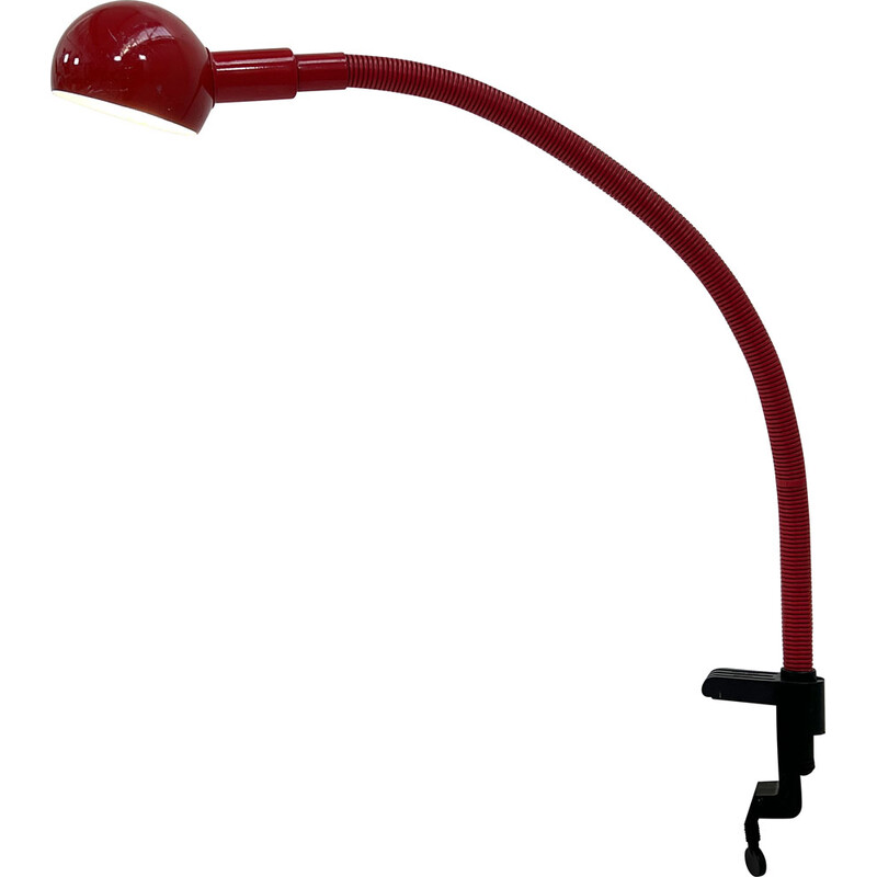 Vintage red Hebi desk lamp by Isao Hosoe for Valenti, 1970s