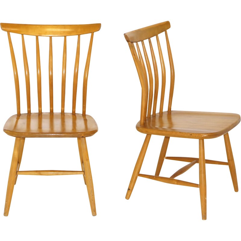 Pair of vintage chairs by Åkerblomstolen for Nässjö Stolfabrik, Sweden 1960