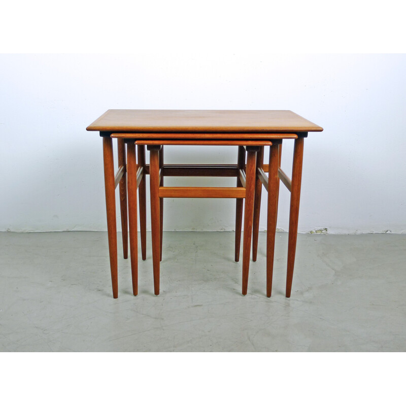 Set of three teak nesting tables - 1950s