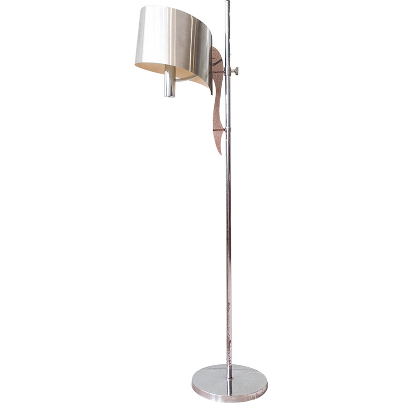 French vintage sculptural floor lamp "Ruban" by Jacques Charles for Maison Charles, 1960s