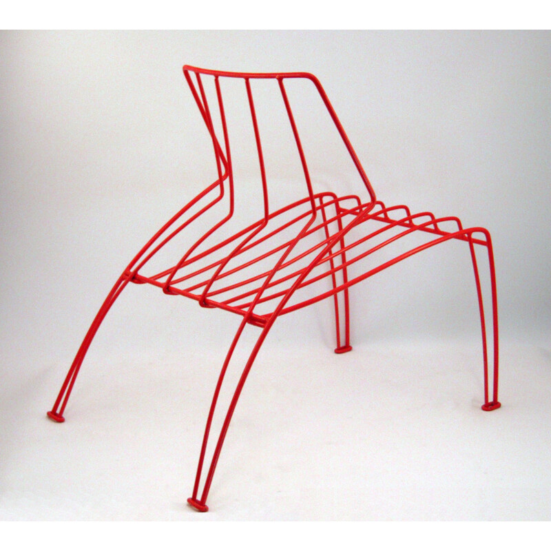 Mauser Werke GmbH coral metal low chair - 1950s