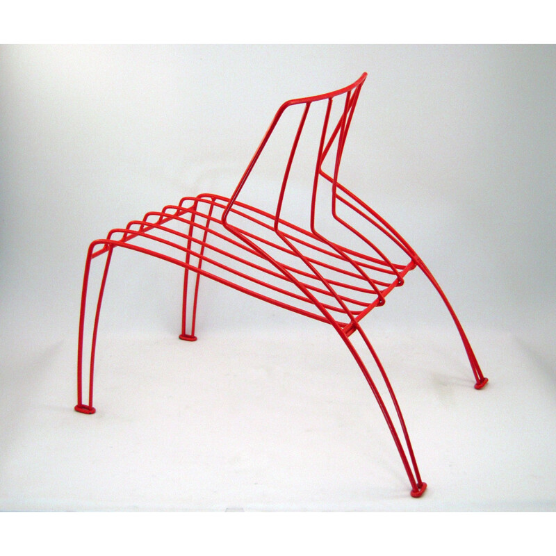 Mauser Werke GmbH coral metal low chair - 1950s