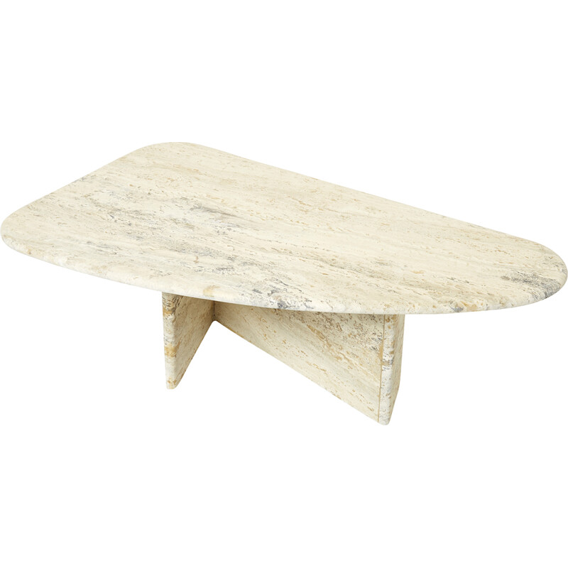 Vintage Italian travertine coffee table, 1970